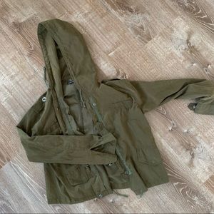 Brandy Melville olive green hooded Hailey jacket